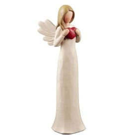 European-style Home White Heart-hugging Angel Resin Decoration