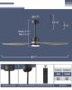 52 Inch Blade LED Propeller Ceiling Fan with Remote Control, Wood Color
