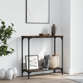 Console Table Smoked Oak 29.5"x12"x29.5" Engineered Wood