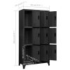 Locker Cabinet Anthracite 35.4"x17.7"x70.9" Steel