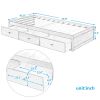 Orisfur. Twin Size Platform Storage Bed with 3 Drawers RT