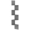 Wall Corner Shelf Gray 7.5"x7.5"x48.4" Engineered Wood