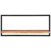 Wall Shelves 2 pcs 31.5"x9.8"x13.8" Solid Wood Acacia and Steel