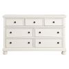 Transitional White Finish Dresser of 7 Drawers Jewelry Tray Traditional Design Bedroom Wooden Furniture