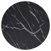 Side Table Gold and Black Marble 17.7" Tempered Glass
