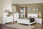 Traditional Design White Finish 1pc Chest of 5 Drawers Antique Drop Handles Drawers Bedroom Furniture