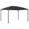 Gazebo with Curtains 157.5"x118.1"x104.3" Anthracite
