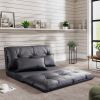 Orisfur. Lazy Sofa Adjustable Folding Futon Sofa Video Gaming Sofa with Two Pillows