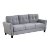Modern Living Room Sofa Set Linen Upholstered Couch Furniture for Home or Office ,Light Grey-Blue,(1+3-Seat,Old Sku:SG000371AAA)