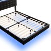 Queen Size Floating Bed Frame with LED Lights and USB Charging,Modern Upholstered Platform LED Bed Frame,Black