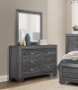 Wooden Bedroom Furniture Gray Finish 1pc Dresser of 6x Drawers Contemporary Design Rustic Aesthetic