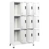 Locker Cabinet White 35.4"x17.7"x70.9" Steel