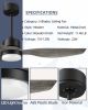 52 Inch Blade LED Propeller Ceiling Fan with Remote Control, Wood Color