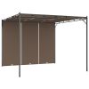 Garden Gazebo with Side Curtain 9.8'x9.8'x7.4' Taupe
