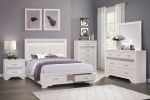 Modern Glam Dresser of 7 Drawers White and Silver Glitter Hidden Jewelry Drawers Ball Bearing Glides Modern Wooden Bedroom Furniture