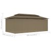 Gazebo with Curtains 236.2"x117.3"x106.3" Taupe 0.6 oz/ft²
