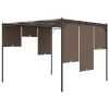 Garden Gazebo with Side Curtain 9.8'x9.8'x7.4' Taupe