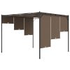 Garden Gazebo with Side Curtain 9.8'x9.8'x7.4' Taupe