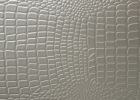 Modern Champagne Crocodile Skin Finish Upholstered 1pc Full Size LED Panel Bed Faux Diamond Tufted Bedroom Furniture