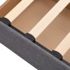 Full Size Upholstered Bed with LED Light and 4 Drawers, Modern Platform Bed with a set of Sockets and USB Ports, Linen Fabric, Gray