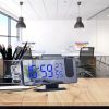 7.5In Mirror LED Digital Alarm Clock W/ Dual Alarms 4 Dimmer 12/24 Hour