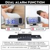 7.5In Mirror LED Digital Alarm Clock W/ Dual Alarms 4 Dimmer 12/24 Hour
