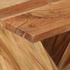 Side Table 13.8"x13.8"x21.7" Solid Wood Acacia