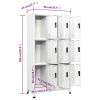 Locker Cabinet White 35.4"x17.7"x70.9" Steel