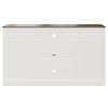 58Inch Farmhouse Double-Door Three-Layer TV Cabinet in White & Brown