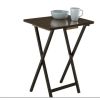 Indoor Folding Table Set of 4 in Walnut L19 x W15 x H26 inches. 4 Tables+1 Rack Stand.