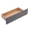 Full Size Upholstered Bed with LED Light and 4 Drawers, Modern Platform Bed with a set of Sockets and USB Ports, Linen Fabric, Gray
