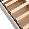 Full Size Upholstered Bed with LED Light and 4 Drawers, Modern Platform Bed with a set of Sockets and USB Ports, Linen Fabric, Beige