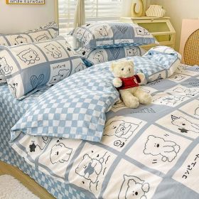 Cotton Duvet Cover Sheet Dormitory Three Piece Bedding Set (Option: Rhapsody-1.8M Flat Sheet 4PCS Set)