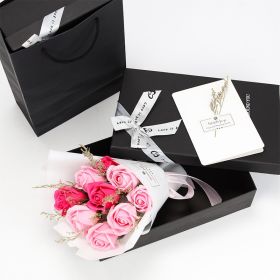 Cross-border Amazon Simulation Rose Soap Bouquet Dried Flowers Foreign Trade (Option: Rose Pink Series)