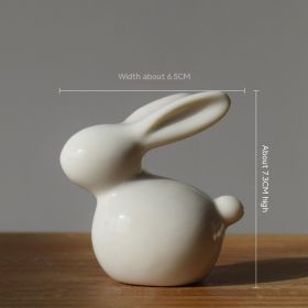 White Ceramic Living Room Bedroom Desktop Animal Ceramic Rabbit Home Decoration (Option: C Style)