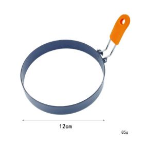 Stainless Steel Round Omelette Maker Silicone Sleeve Handle (Option: Orange-12CM)
