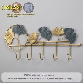 Creative Entryway Key Hook Behind Door (Option: Single round fivehook dark)