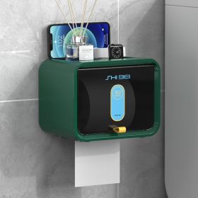 Waterproof Toilet Paper Holder For Toilet Paper Storage (Option: Green-Single Layer)