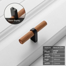 Solid Wood Vintage Wardrobe Shoe Cabinet Door Handle (Option: B233 Single Jack, Black)