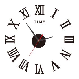 Acrylic Luminous Wall Clock Punch-free Wall Sticker (Option: Black-40cm)