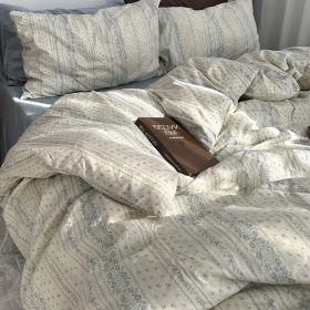 Garden Small Floral Cotton Bed 4-piece Summer Girly Bedding Set (Option: 180cm four piece set-River Seine)