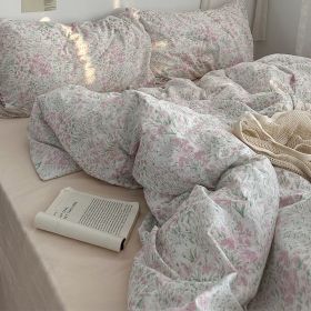 Garden Small Floral Cotton Bed 4-piece Summer Girly Bedding Set (Option: 200cm four piece set-Kasuhi letter)