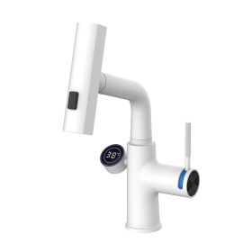 Pull-out Mixer For Hot And Cold Water Basin With Digital Display (Option: White-Digital)