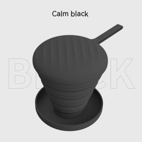 Silicone Washing Cup Makeup Foldable And Portable Beauty Tools Cleaning Device (Option: Calm Black)