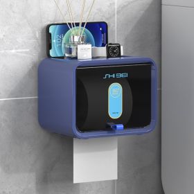 Waterproof Toilet Paper Holder For Toilet Paper Storage (Option: Blue-Single Layer)