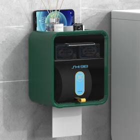 Waterproof Toilet Paper Holder For Toilet Paper Storage (Option: Green-Double Layer)