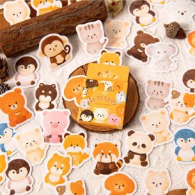 Stickers Cute Pet And Animal Love Fun Cat Sealing Paste Notebook DIY Decorative Stickers (Option: Autumn Animal)