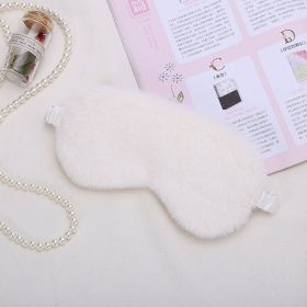 Home Fashion Sleep Plush Eye Mask (Option: Creamy White)