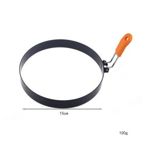 Stainless Steel Round Omelette Maker Silicone Sleeve Handle (Option: Orange-15CM)