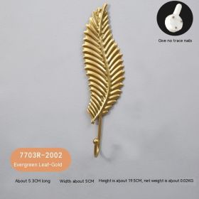 Creative Entryway Key Hook Behind Door (Option: Evergreen leaf gold)